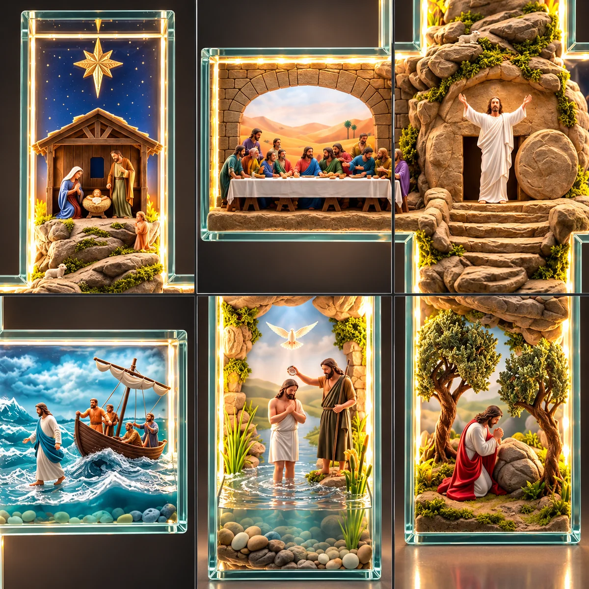 Detalle de las seis escenas